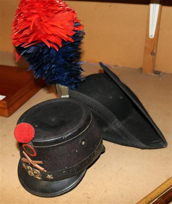Italian carabinieri hat and Swiss Officers Kepi
